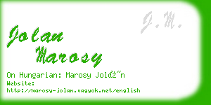 jolan marosy business card